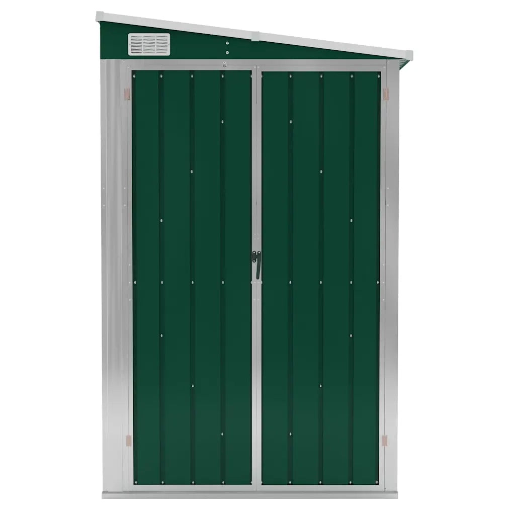 Capanno Giardino a Parete Verde 118x100x178 cm Acciaio Zincato cod mxl 65899
