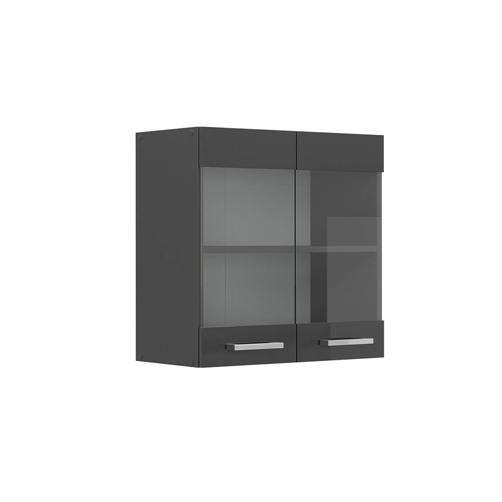 Vicco Mobile da cucina in vetro Antracite lucido 60 cm