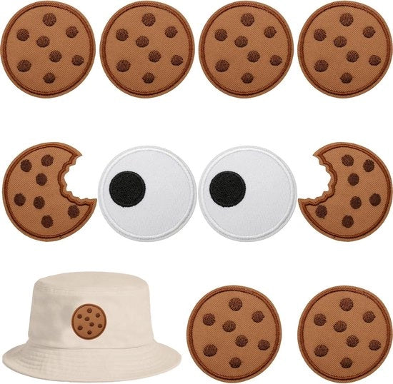 Set di 10 patch di biscotto ricamati per applicare - Adesivi per tessuti per abbigliamento e accessori