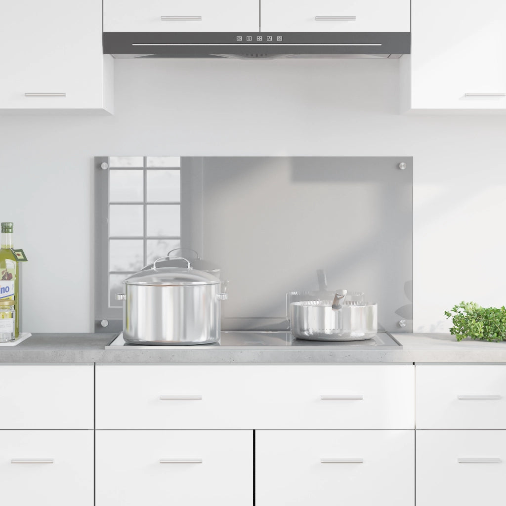 Cucina Backsplash Grigio chiaro 90x50x0.6 cm Vetro temperato