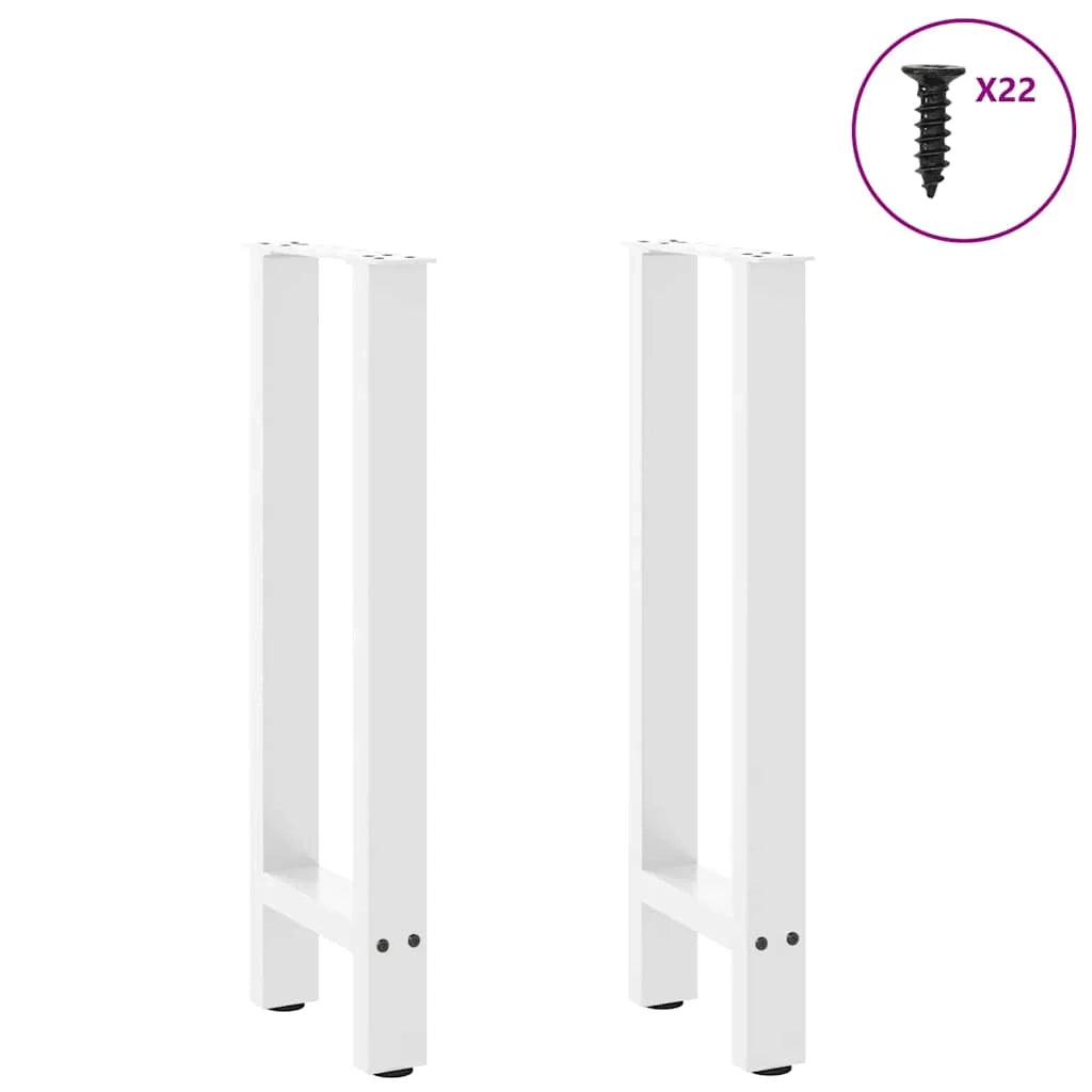 Set di 2 gambe robuste per tavolo consolle con piedini livellatori 38 x 72 cm acciaio bianco 02_0057537