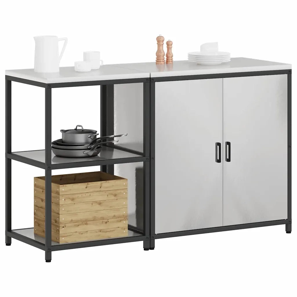 Set di Stoccaggio per Cucina 2 pcs Argento Acciaio inossidabile