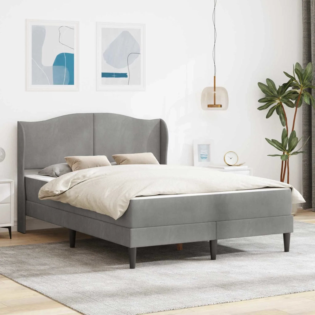 Struttura del letto Grigio Chiaro 140 x 200 cm Velluto