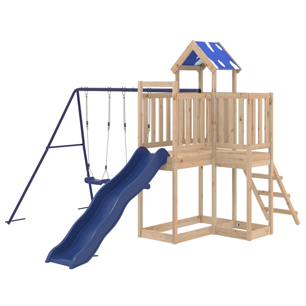 Set da Gioco da Esterno in Legno Massello di Pino