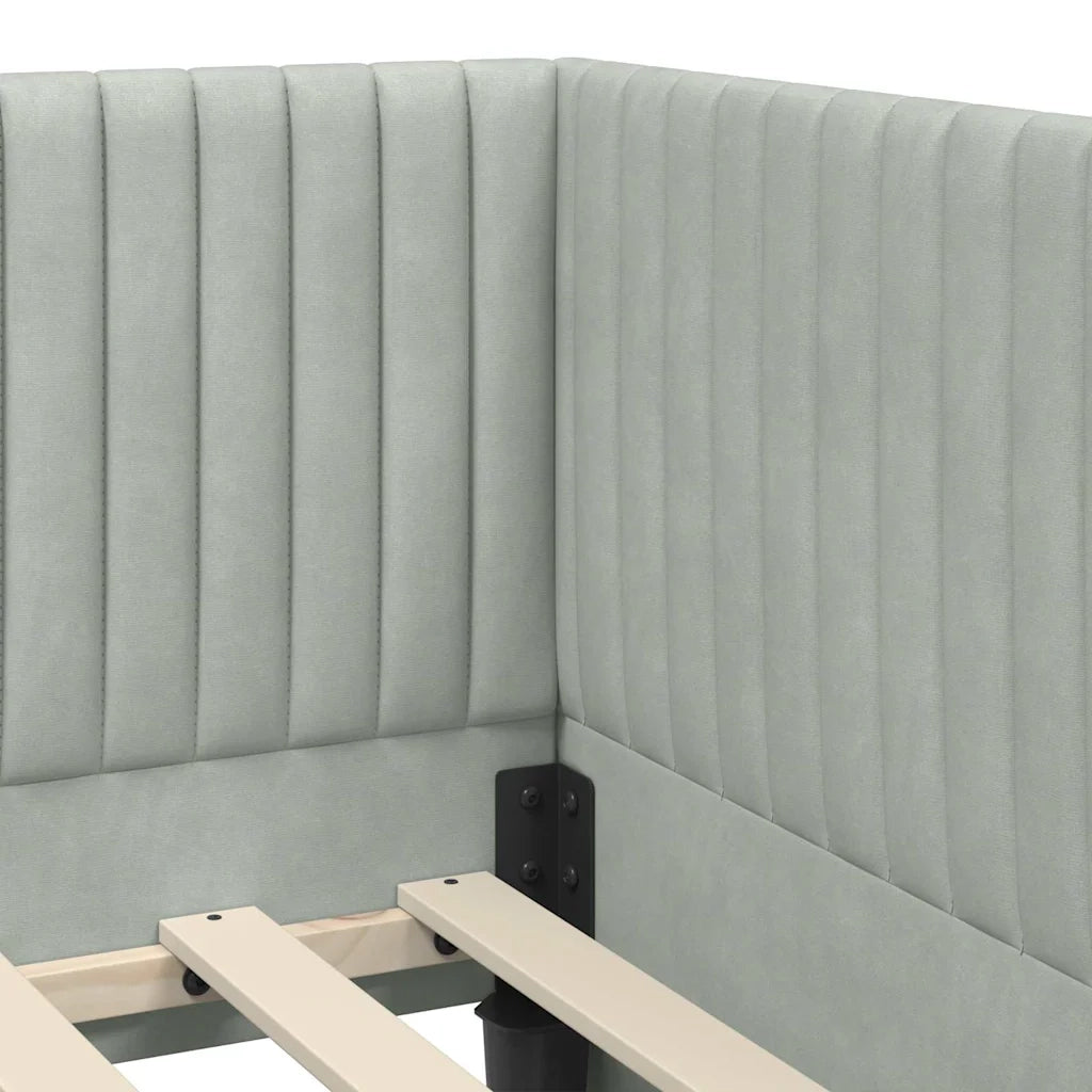 Cornice del letto ad angolo Grigio chiaro 100 cm x 200 cm 42016276
