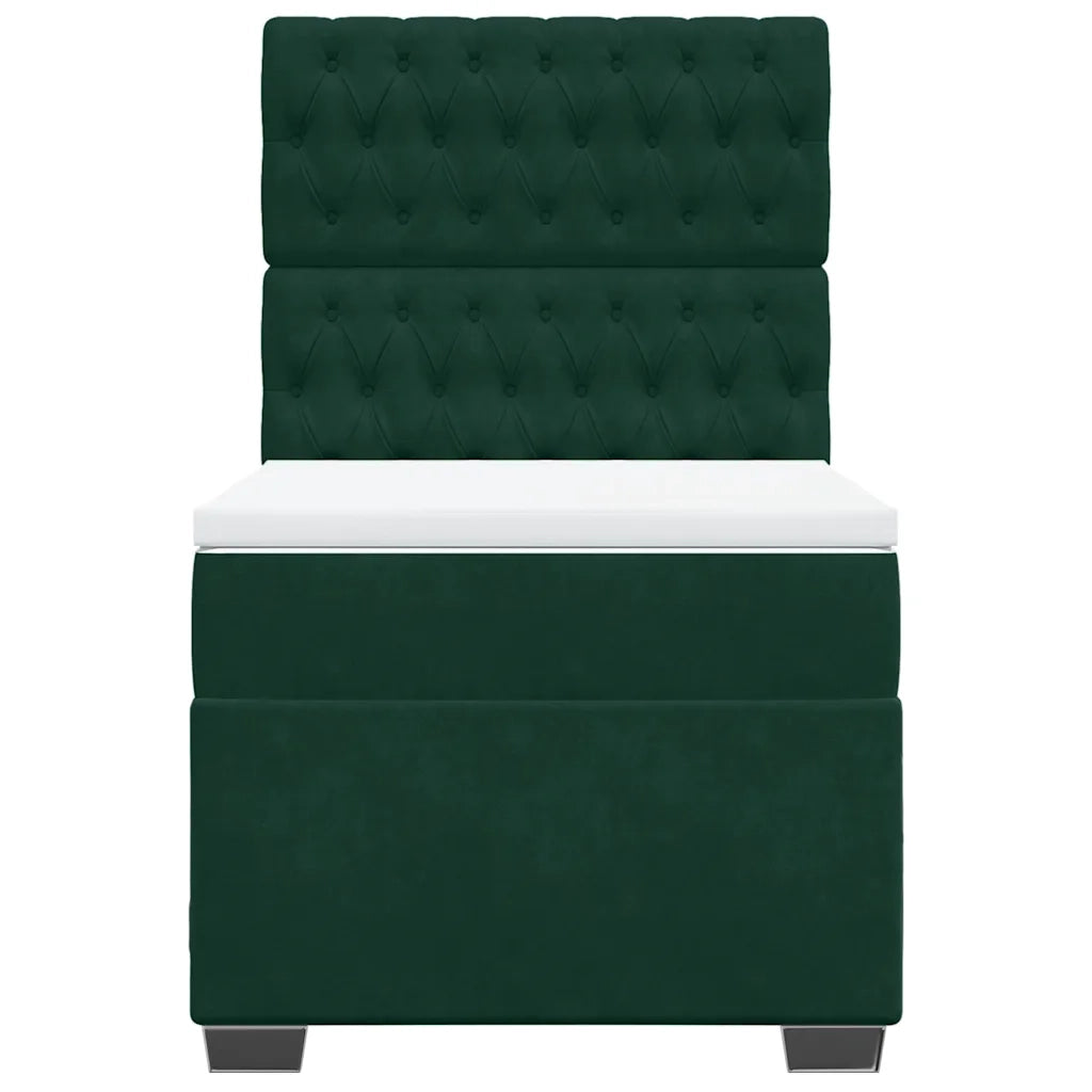 Giroletto a Molle con Materasso Verde Scuro 80x200 cm Velluto 3290771