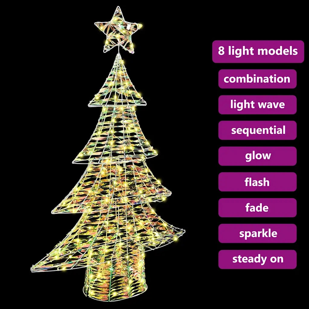 Albero di Natale con 120 LED Bianco caldo 120,5 cm PET