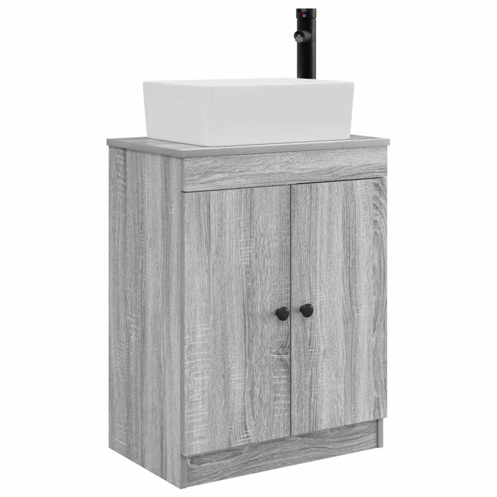Mobile da bagno con lavabo Sonoma grigio 54 x 35 x 83 cm 890135