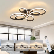 ZMH Lampada da soffitto plafoniera LED nera dimmerabile 78W 80cm stile moderno telecomando per soggiorno