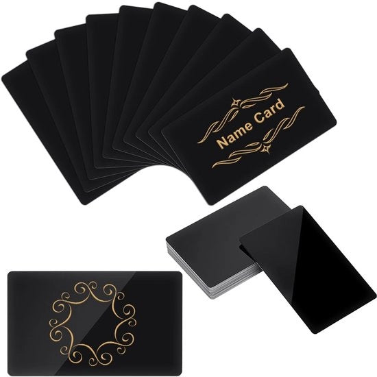 Visitekaartjes in Alluminio 20 pezzi - Reettangolari Bianchi - 9,3 x 5,5 cm - Leggeri - Materiale Duraturo - 0,8 mm Spessore - Carte di Visita