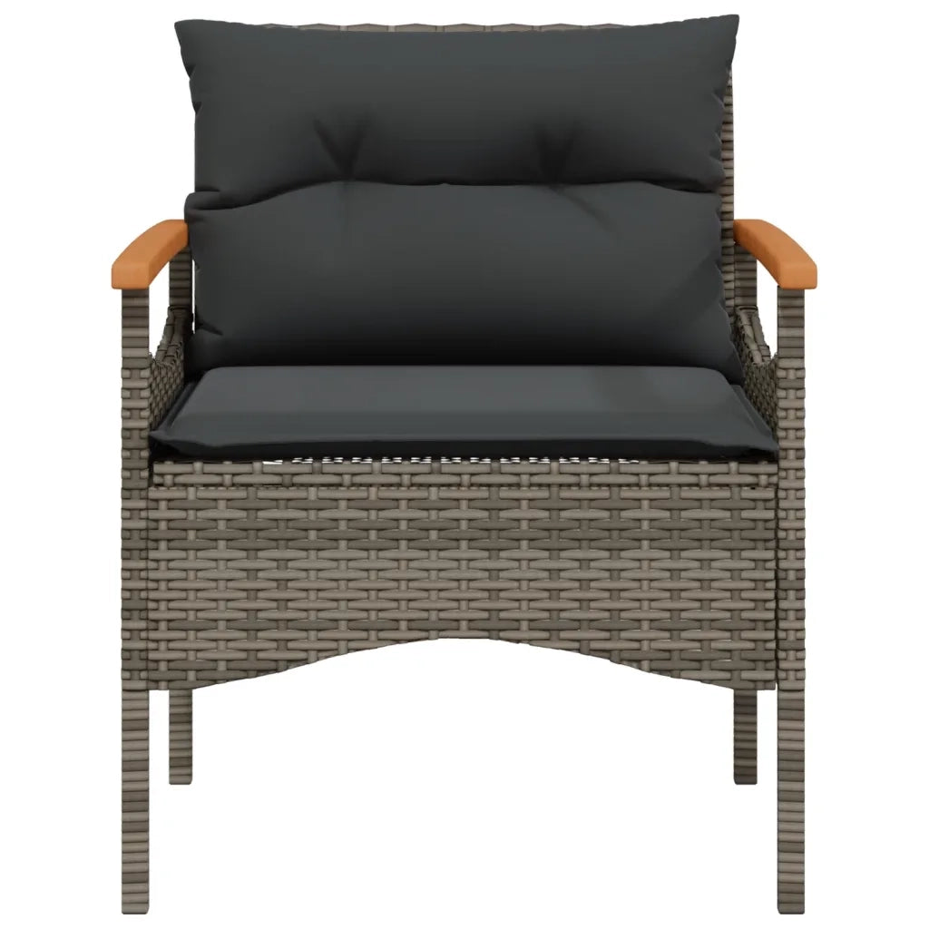 Set Divani da Giardino 4 pz | Set Salotto da Giardino con Cuscini in Polyrattan Grigio