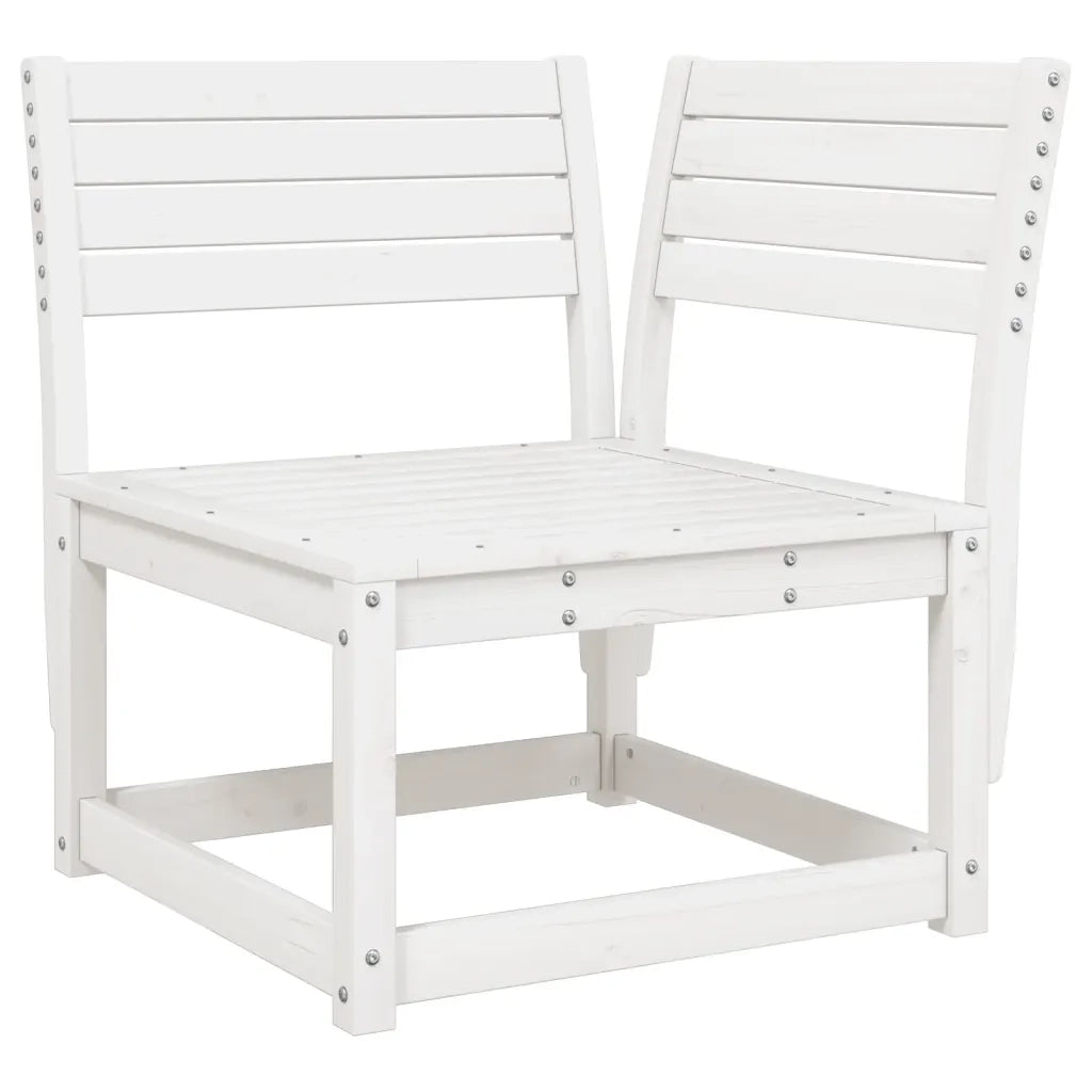 Set Divani da Giardino 6 pz Bianco in Legno Massello di Pino 3217016