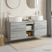 Set di mobili per il bagno 3 pz Sonoma grigio 3405952