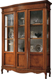 Vetrina in legno massello 2 porte pantografate vetri curvi anteriori misura l.159 p.47 h.212 - Mobili 2G