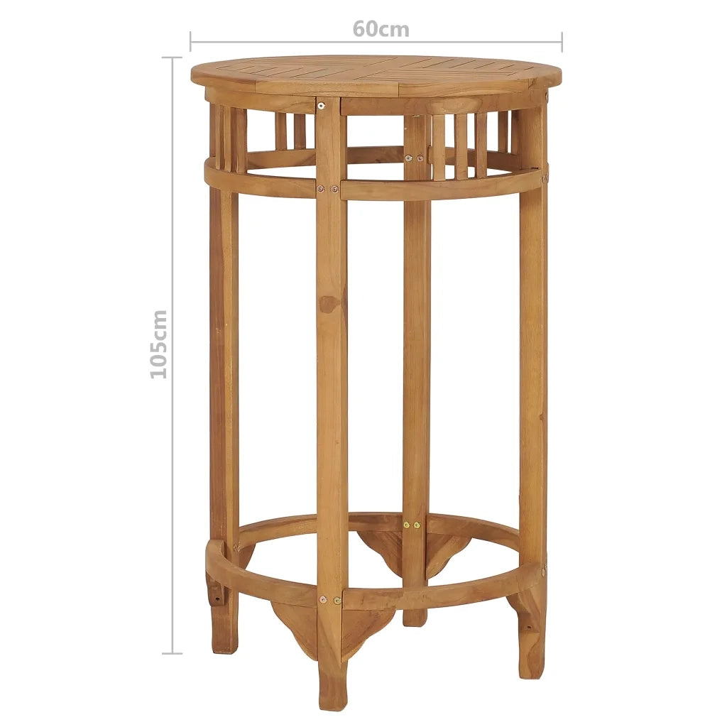 Tavolino da Bar Ã˜ 60 cm in Legno Massello di Teak