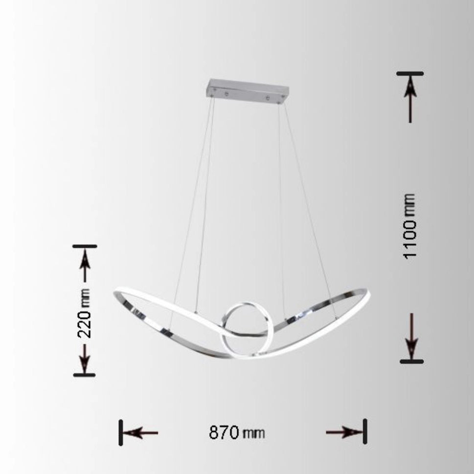 Lampadario Plafoniera a Sospensione illuminazione a Led Design Moderno ambienti Domestici e commerciali luce calda 3000K