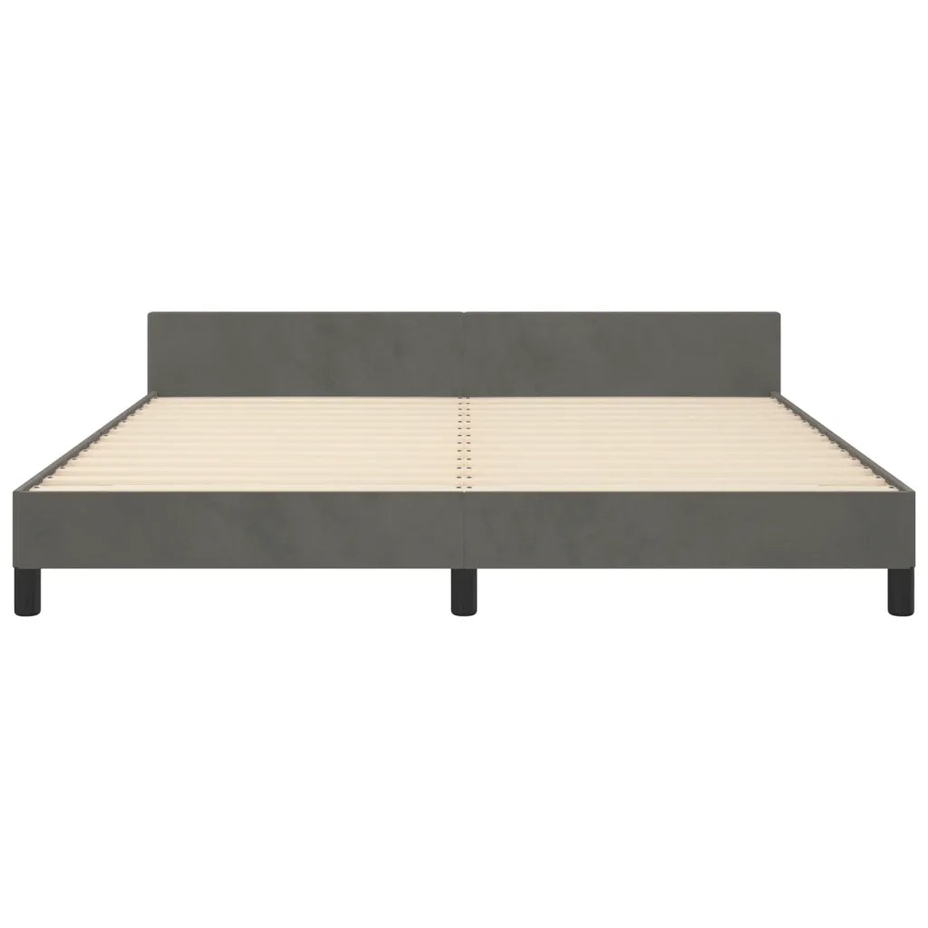 Giroletto senza Materasso-Struttura Letto Grigio Scuro 160x200 cm Velluto 585257