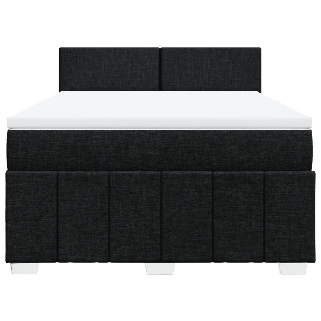 Giroletto a Molle con Materasso Nero 160x200 cm in Tessuto 3287114
