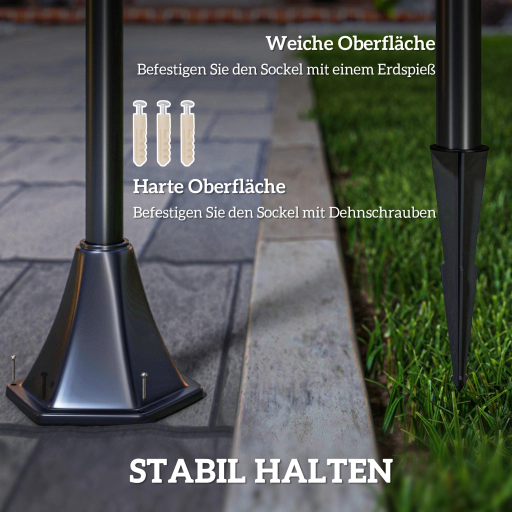Lampada da Giardino a LED Solare 30 Lumen ¨C Zephmum ¨C Nero 120 cm