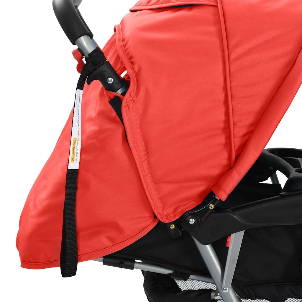 Passeggino Gemellare a Tandem in Acciaio Rosso e Nero CFW6625547