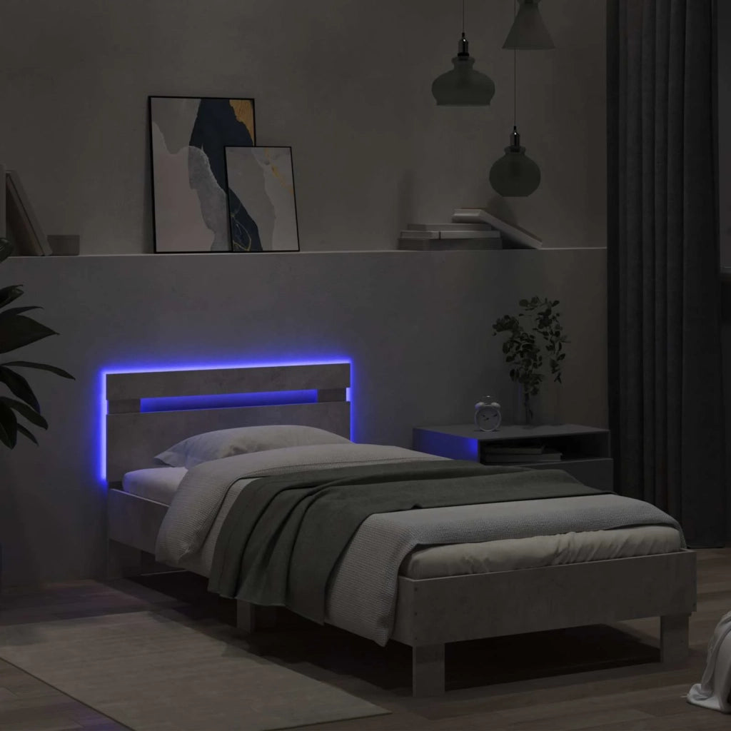 Struttura del letto Grigio Cemento Legno ingegnerizzato 8008997