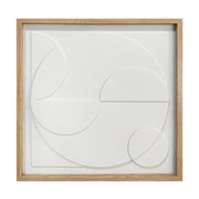 Tela incorniciata Hispanohogar in resina 3D materica geometrica bianca 60x60