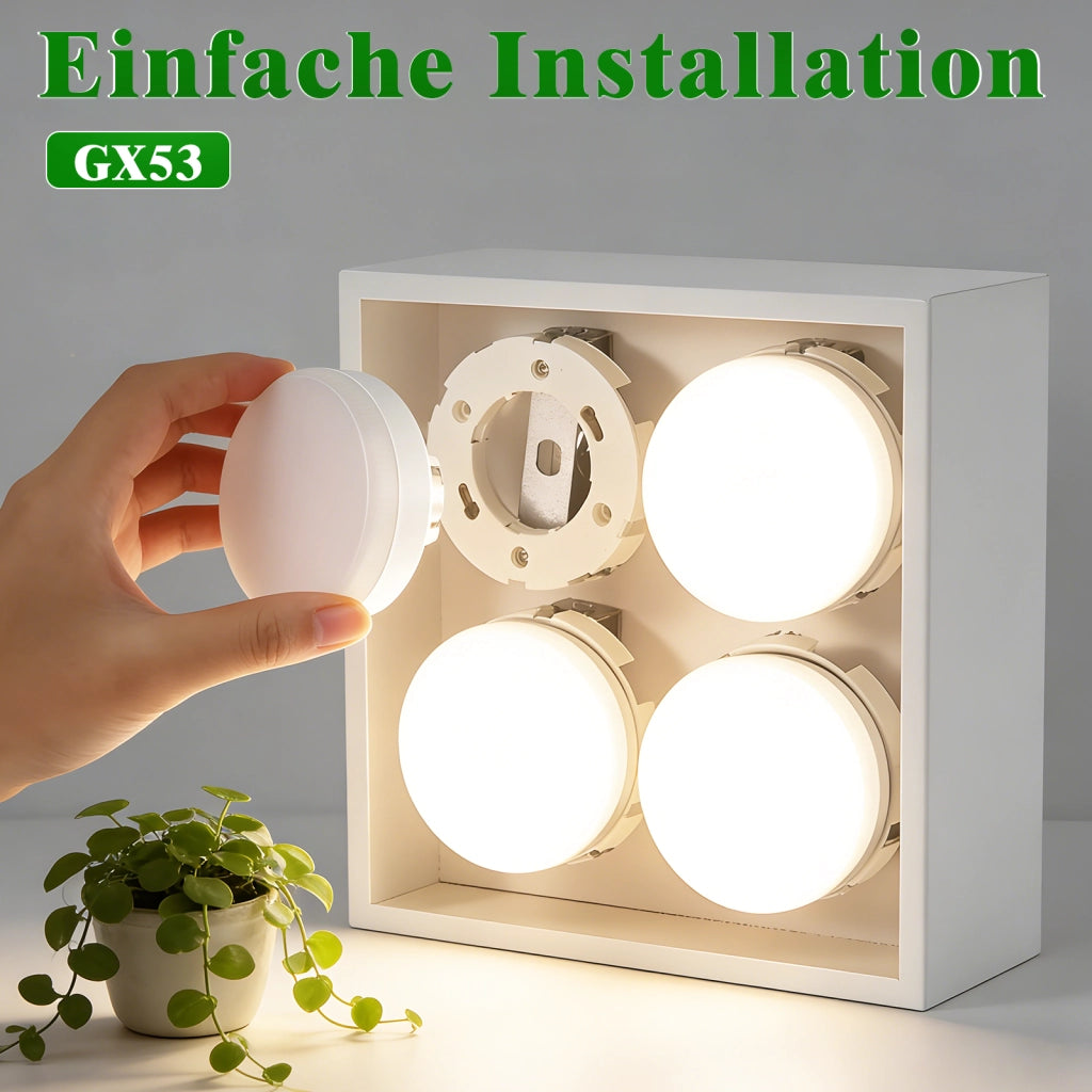 ZMH Lampadine GX53 74x25 mm Ultra Piatta Luce Calda 3000K 5W per Lampade da Sotto Unità Non Dimmerabile Confezione da 6