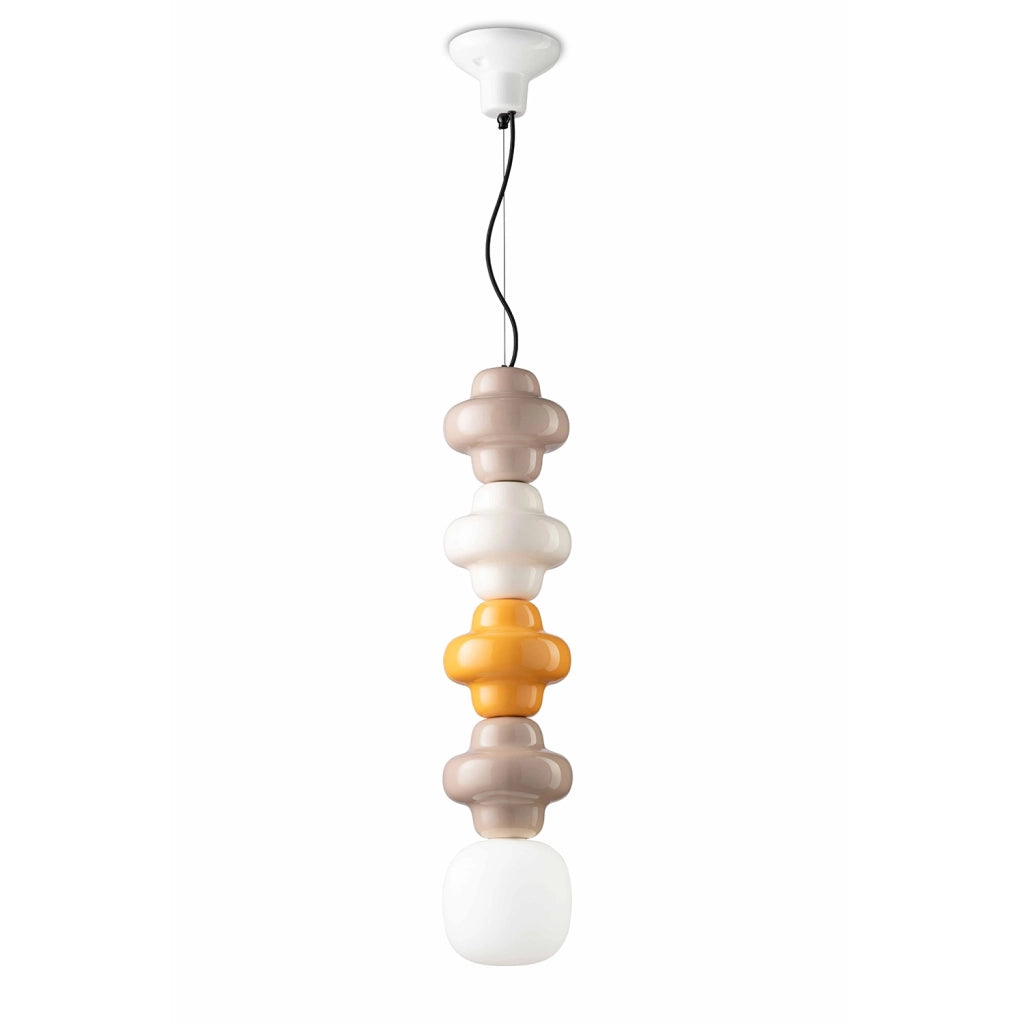 Sospensione Vintage Decò Copacabana 4 Moduli Ceramica Multicolor G-B-G E27