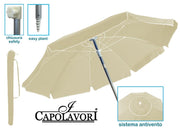 Ombrellone Mare Spiaggia Luxury Struttura in Alluminio Panna 200 cm