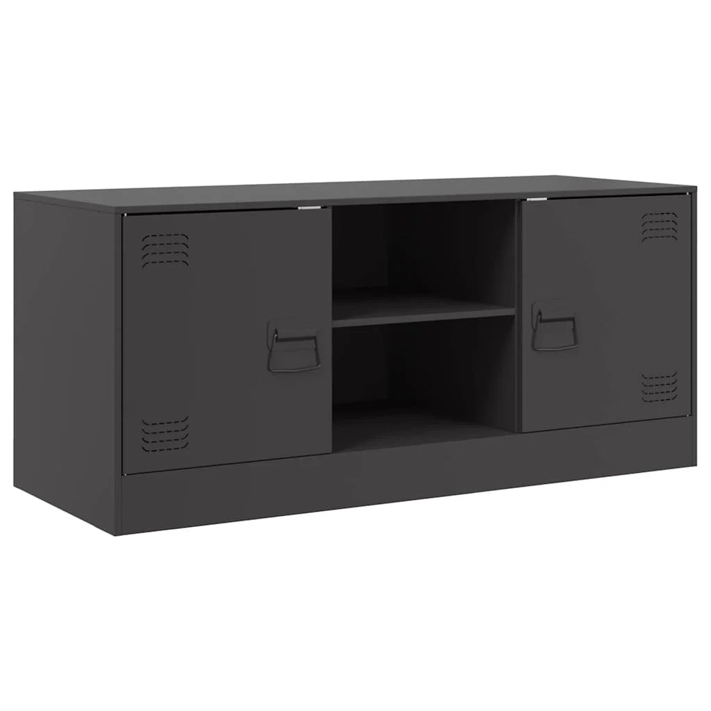Mobile TV multimediale mensola TV credenza TV per sala da pranzo soggiorno camera da letto 99 x 39 x 44 cm acciaio nero 02_0026369