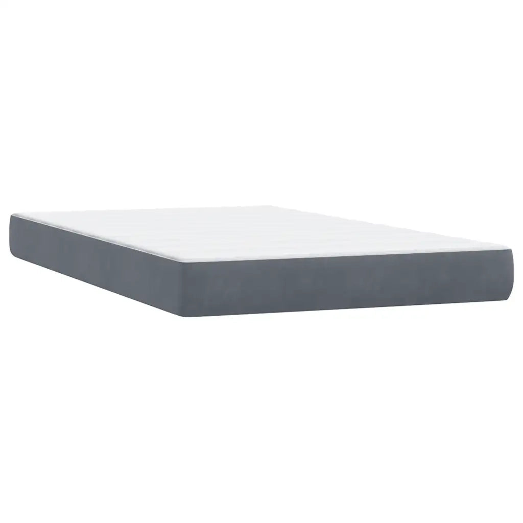Letto a Molle con Materasso e LED Grigio Scuro 120x220 cm Velluto 3316924