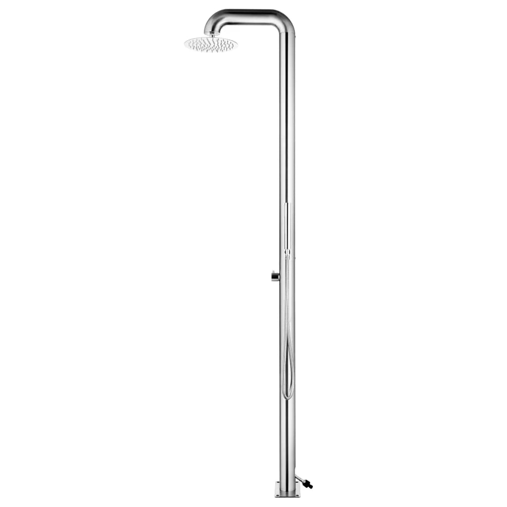 Doccia da giardino con base 230 cm acciaio inox marrone 02_0042057