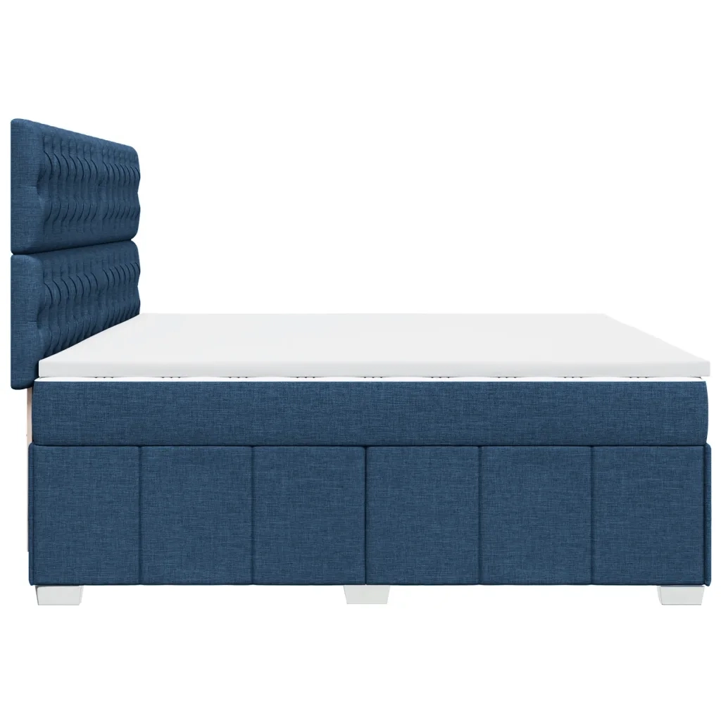 Giroletto a Molle con Materasso Blu 200x200 cm in Tessuto