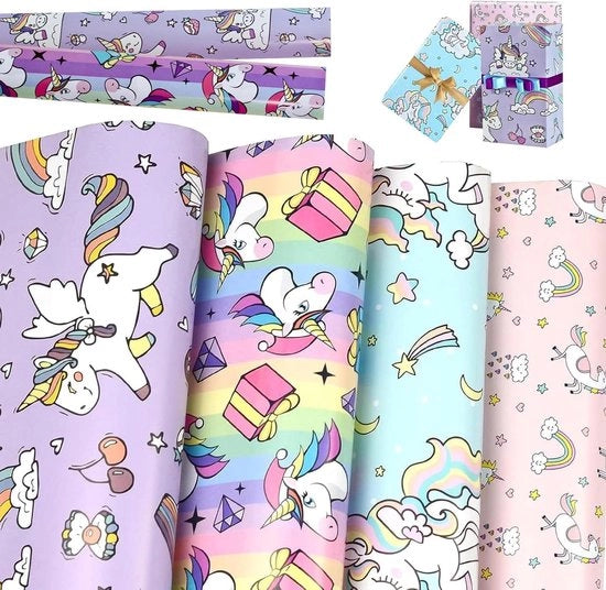 Cadeaupapier per Bambini - Colorato e Festivo (50 x 70 cm)