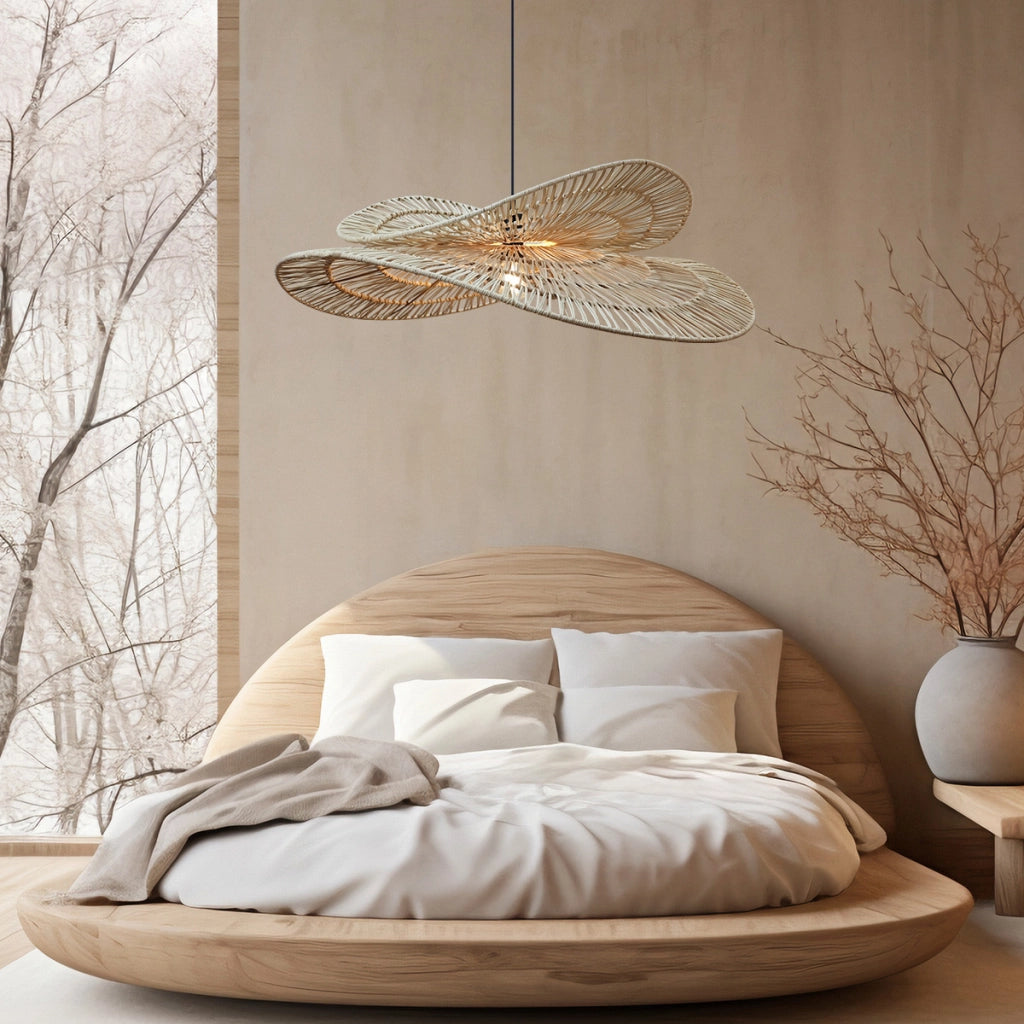 Lampada a sospensione rattan naturale Raya E27 Light Prestige