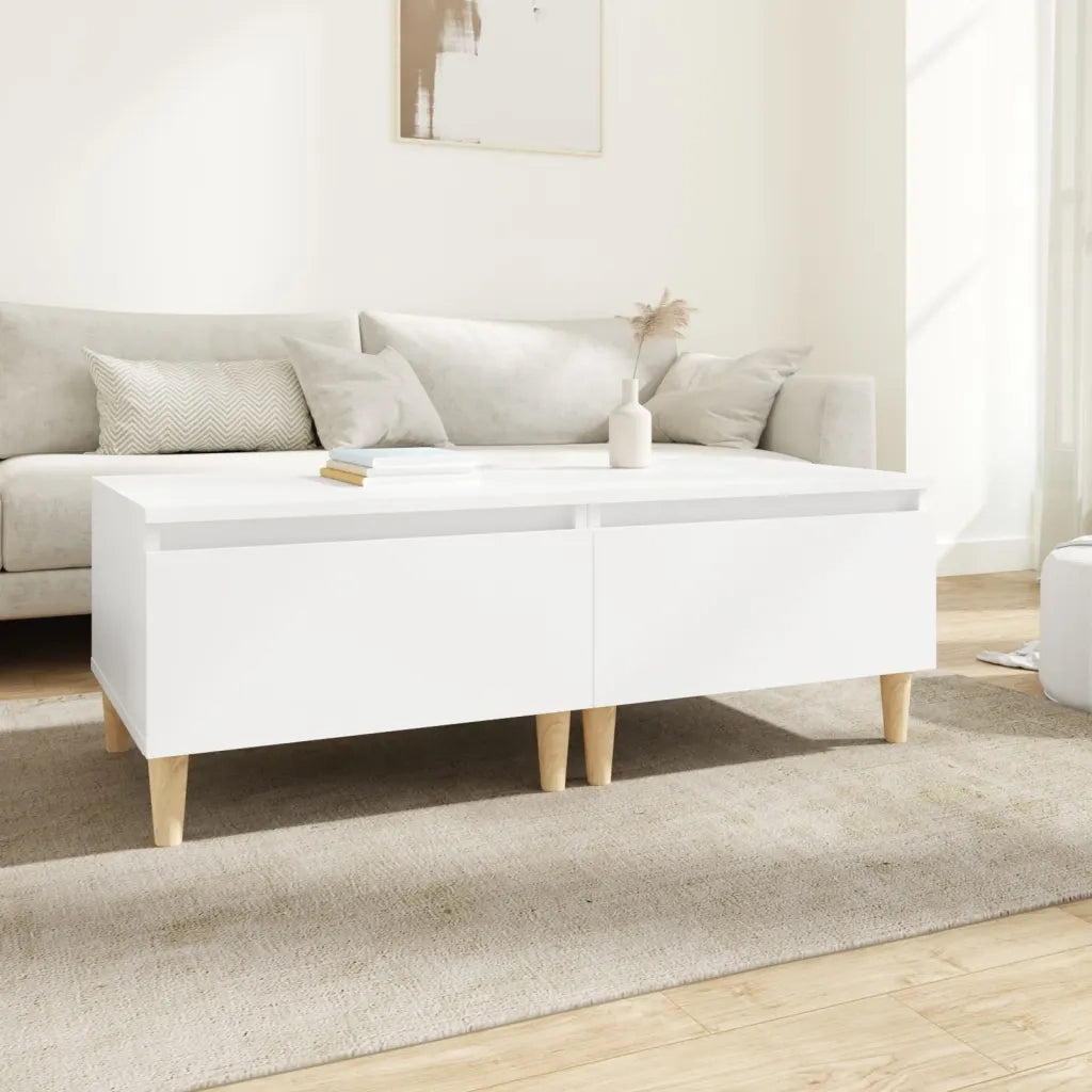 Tavolini Bianchi 2 pz | Tavolo laterale 50x46x35 cm in Legno Multistrato