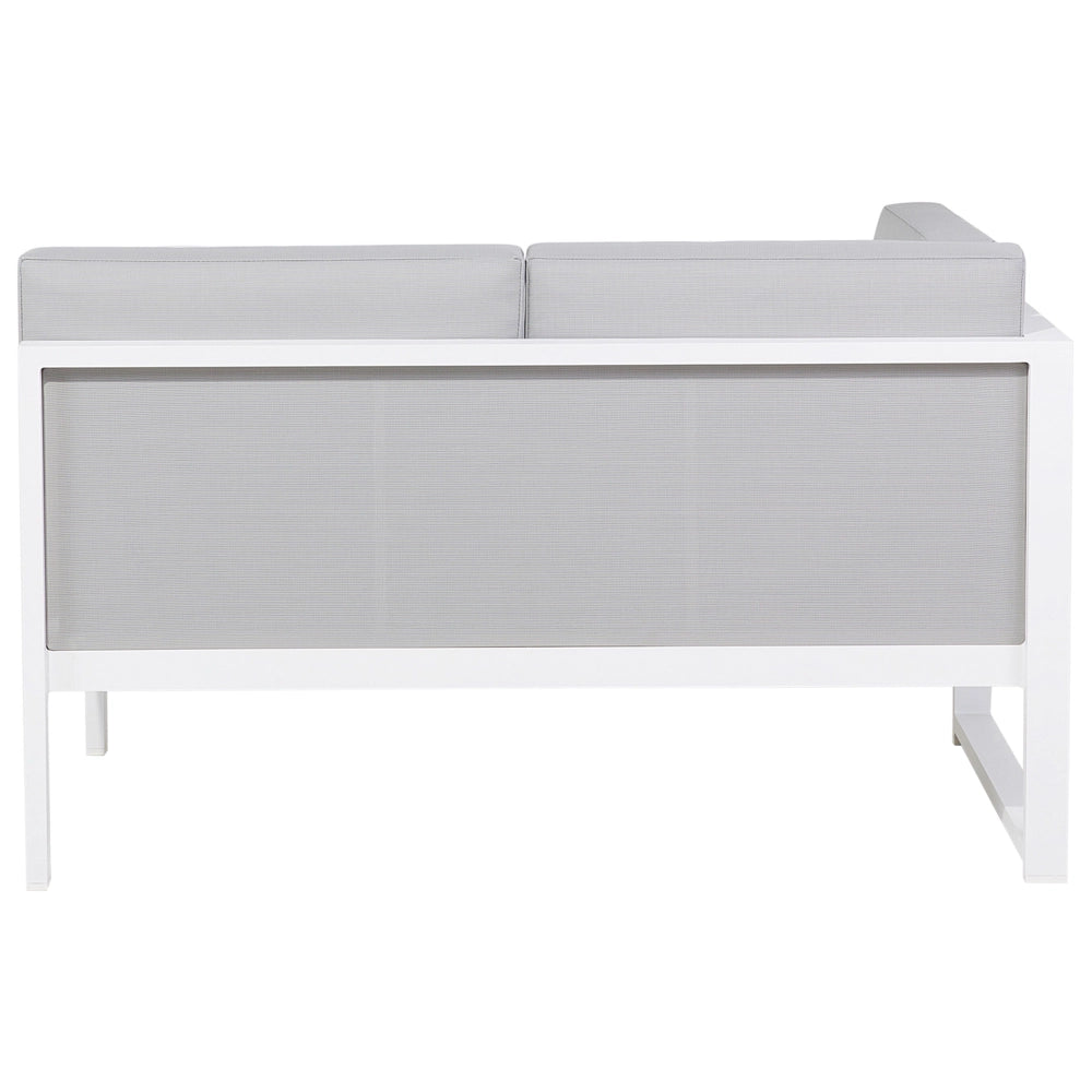 Set Conversazione Cornice Alluminio Grigio Chiaro Modulare Forma L da esterno