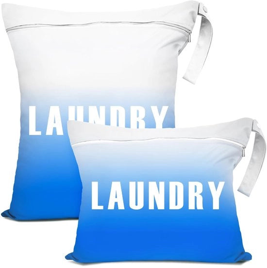 Set di 2 tasche di stoccaggio acqua-resistente - Grande capacità di stoccaggio - Maniglie per abbigliamento sporco - Materiale duraturo - Compatta e pieghevole - Sacchetto di stoccaggio