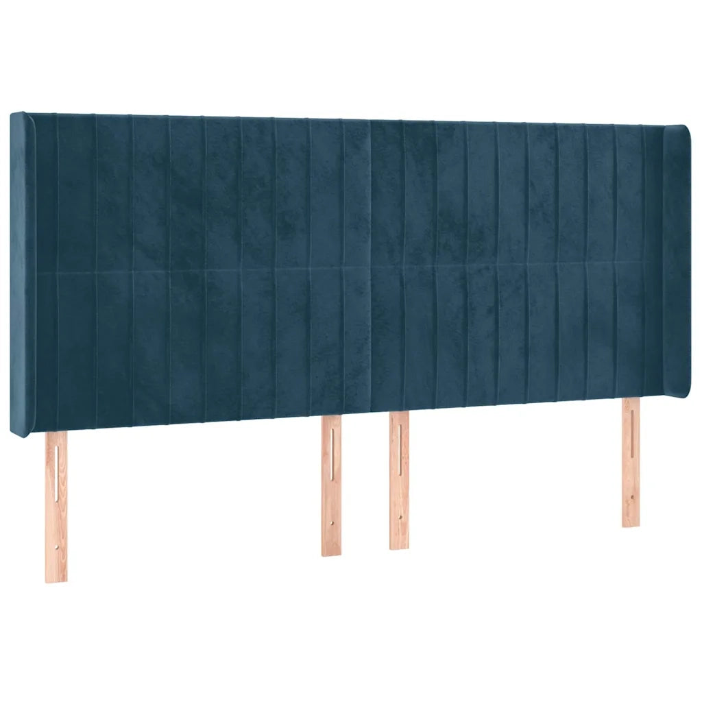 Testiera a LED Blu Scuro 163x16x118/128 cm in Vellutocod mxl 97905