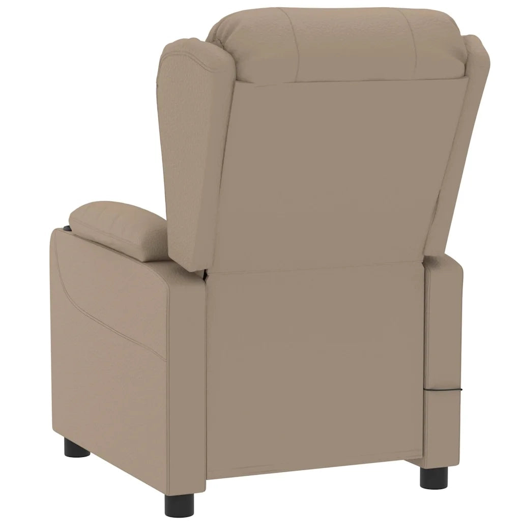 Divano Sedia-Poltrona Reclinabile Elettrica Cappuccino in Similpelle 749399