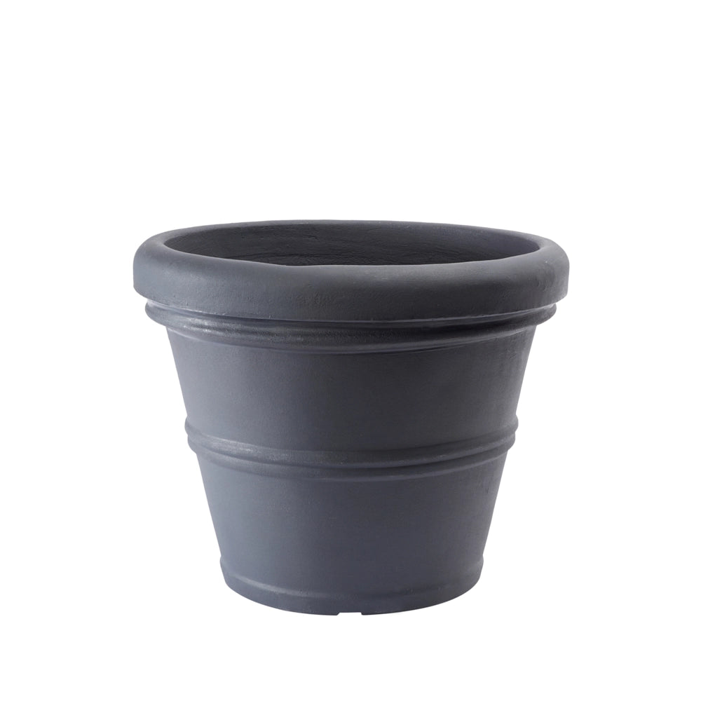 Garden Italia Vaso Campana Doppio Bordo Ø34 cm in Resina – Made in Italy, Resistente al Gelo e Antiurto Colore: Antracite