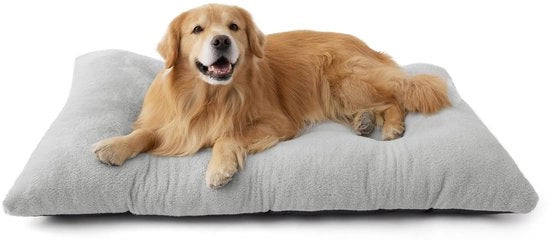 Hondenbed XXL con Piuma Calming e Fondotappo Antiscivolo, XL Piumino per Gli Animali di Grande Taglia, Grigio Chiaro, 119 x 74 x 8 cm