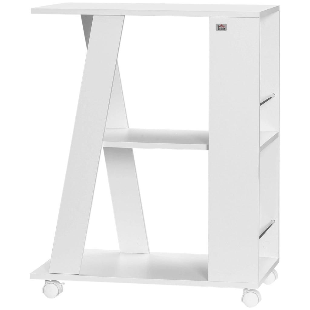 Carrello da Cucina in Legno con 2 Ripiani e Ruote ¨C Xylo ¨C Bianco 60x38x77cm