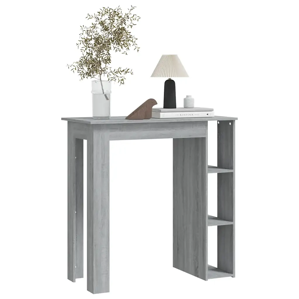 Tavolino da Bar con Ripiani-Tavolino da soggiorno-Tavolo Grigio Sonoma 102x50x103,5 cm