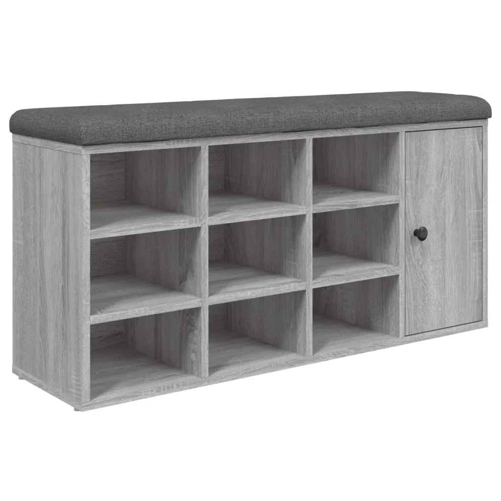 Panca Porta Scarpe Grigio Sonoma 102x32x50 cm Legno Multistrato 835094