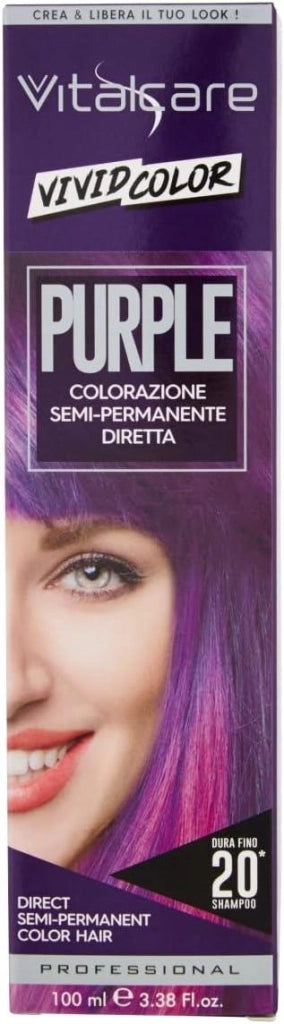 VITALCARE TINTA SEMIPERMANENTE PROFESSIONALE PER CAPELLI MORBIDI IDRATATI E LUMINOSI IN COLORE PURPLE 100 ML