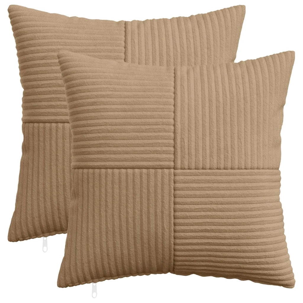 Federa 2 pz ALMELO Marrone 40 x 40 cm corduroy 914200