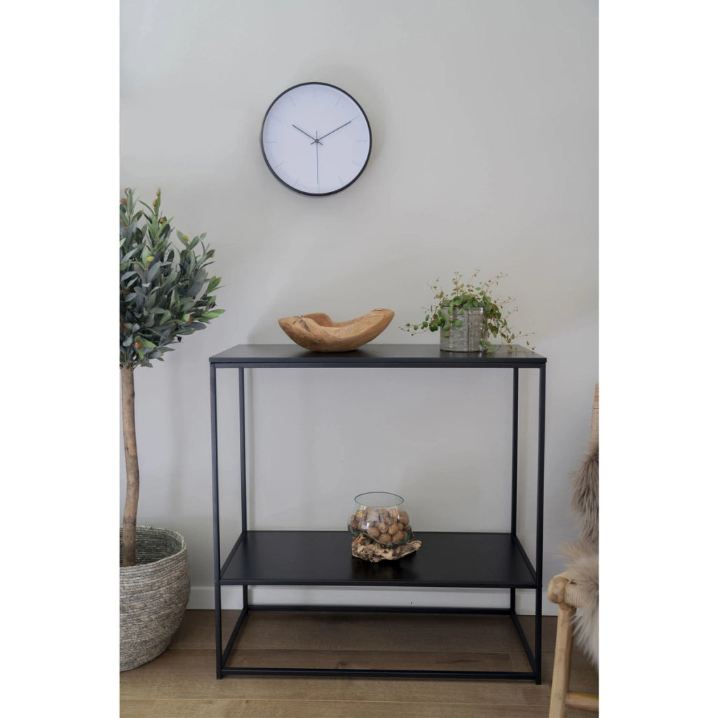 Tavolo Consolle Vita, Nero, Metallo, 36x80x80 cm