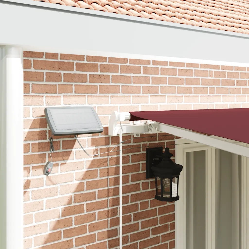 Tenda da Sole Retrattile Manuale con LED Bordò 600x300 cm 3214980