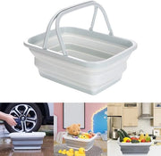 Organizzatore 9.2L - Blocco di Scarico Flessibile da Lavare - Contenitore di Deposito per la Lava Vaschetta - Pannolino per Frutta e Verdura Opportuno e Portatile per Picnic all'Aperto (grigio chiaro)